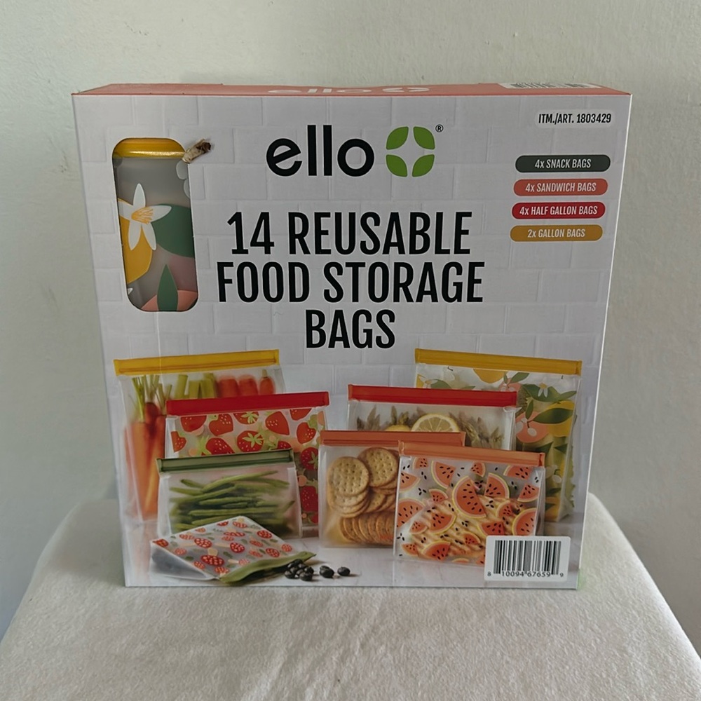 Ello 14 Reusable Food Storage Bags